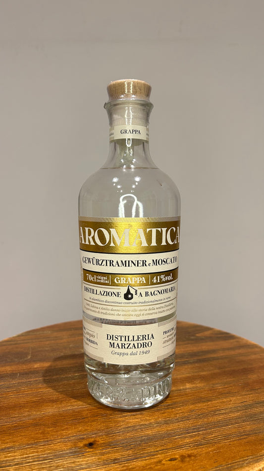 Grappa Aromatica al Gewürztraminer e moscato Marzadro
